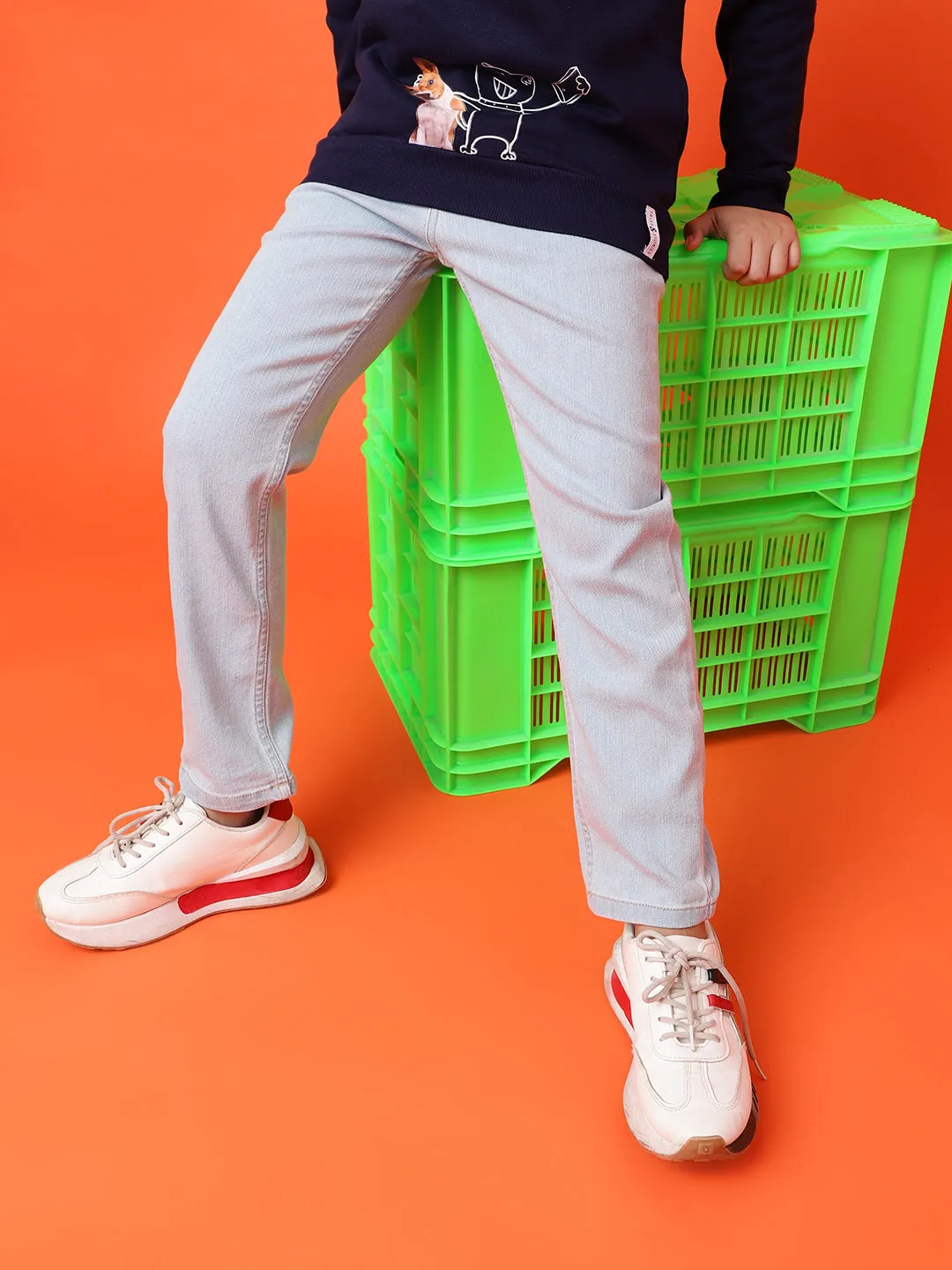Boys Light Blue Slim Fit Jeans