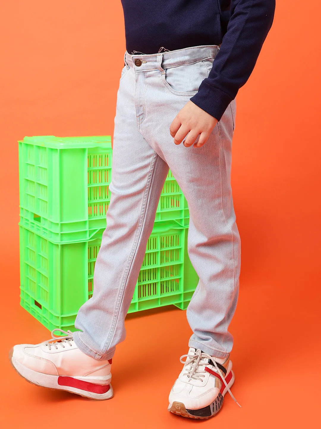 Boys Light Blue Slim Fit Jeans