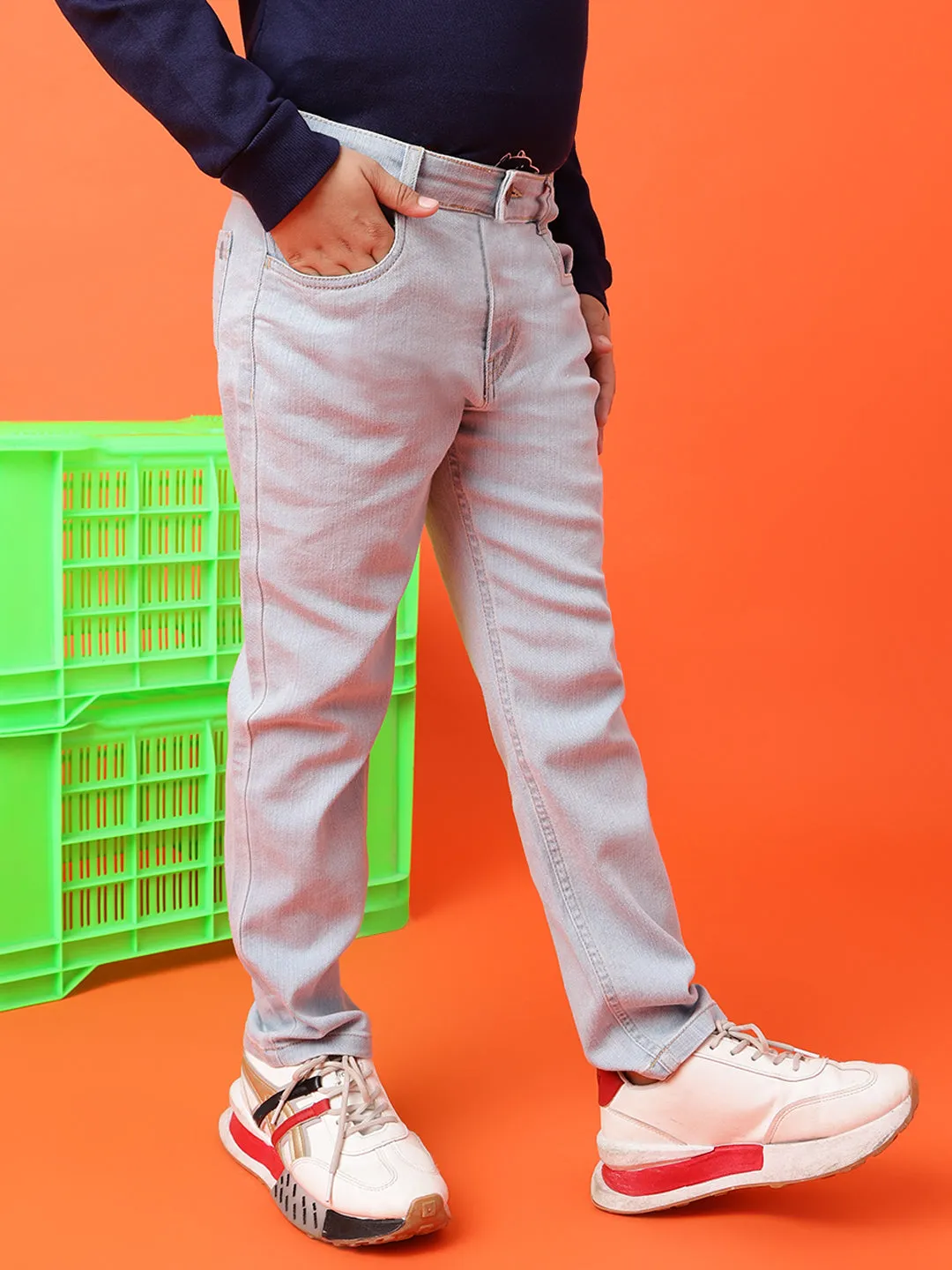 Boys Light Blue Slim Fit Jeans
