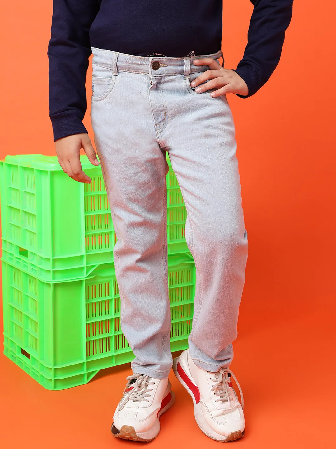 Boys Light Blue Slim Fit Jeans