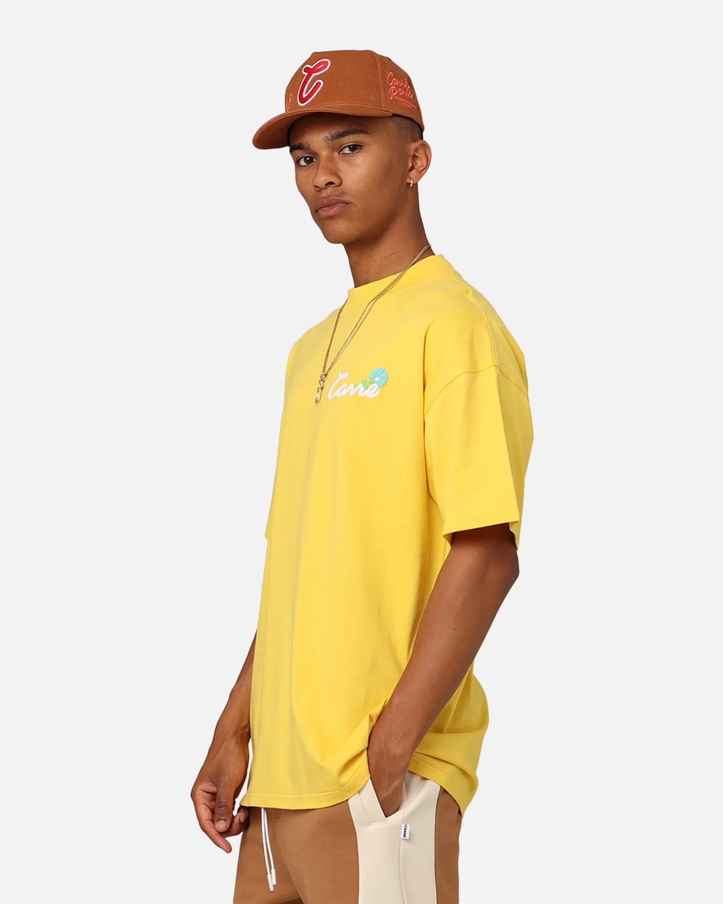 Carre Floraux Oversized T-Shirt Yellow