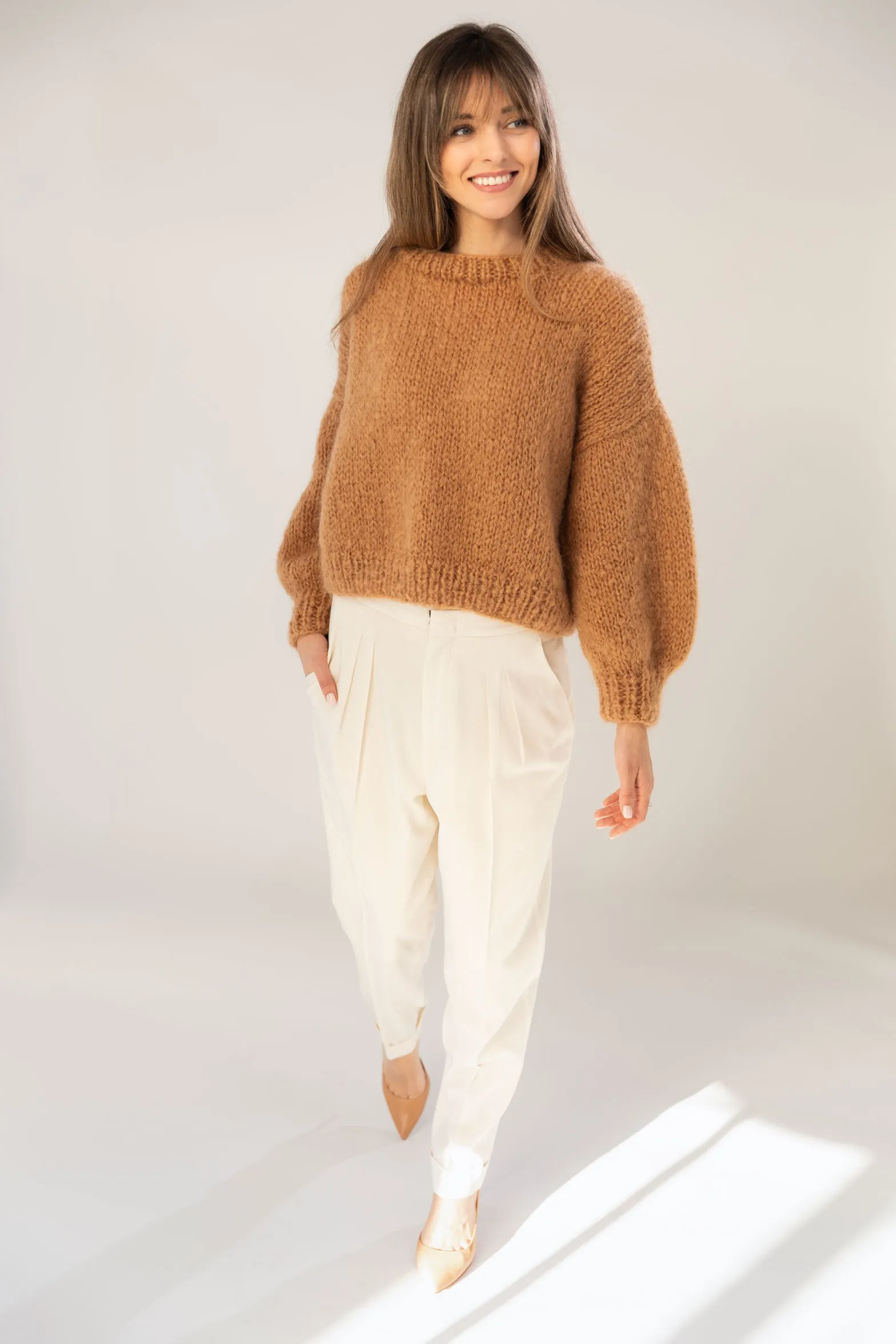 Chunky Mohair - Bio Wool Sweater in Camel