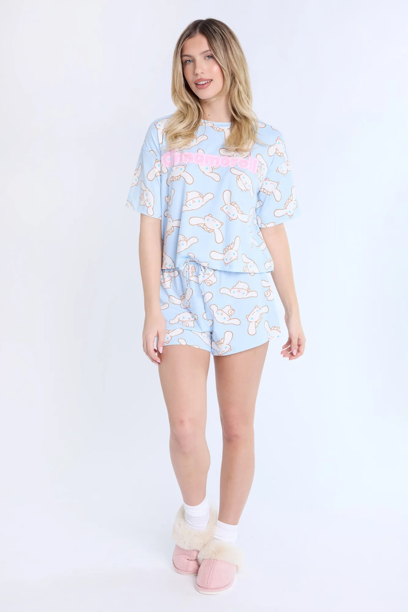 Cinnamoroll AOP 2-Piece Pajama Tee & Shorts Set