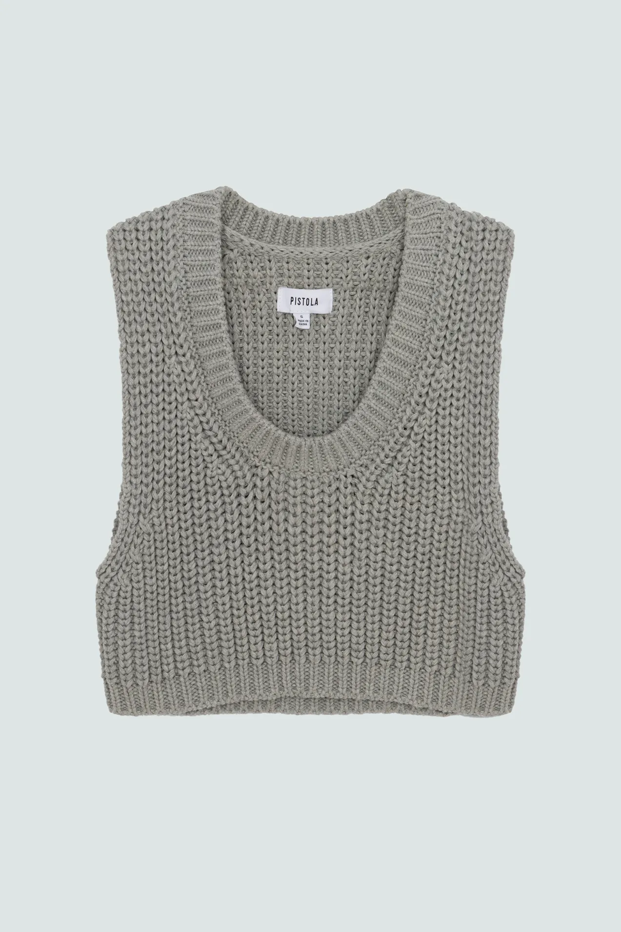 Cora Knit Vest - Light Grey