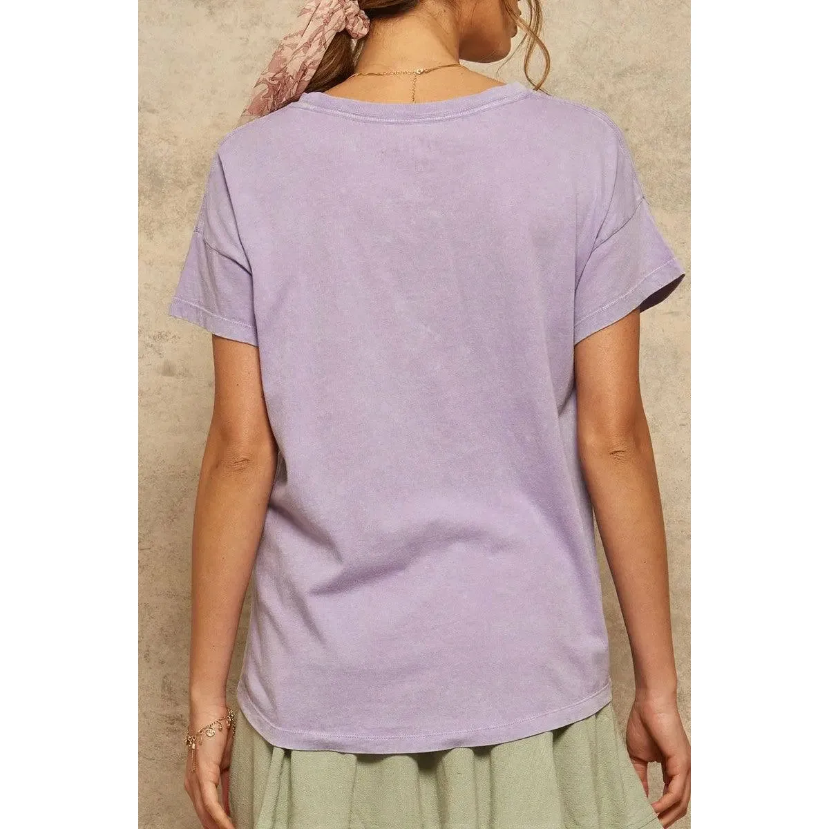 Dreamer Mineral Wash Graphic T-Shirt in Lavender