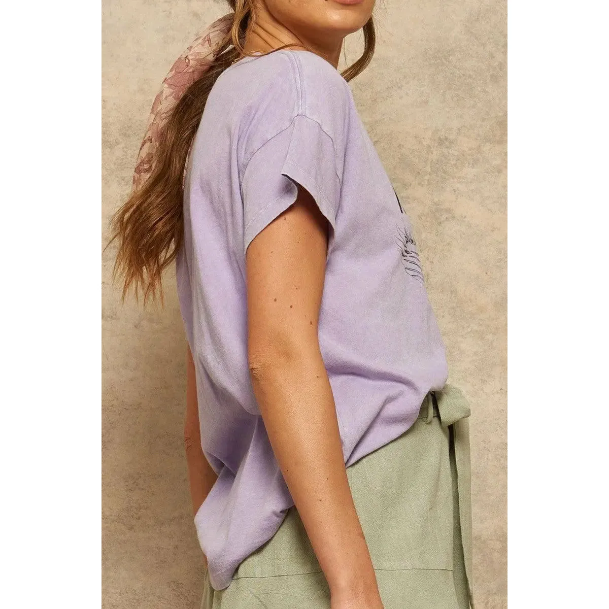 Dreamer Mineral Wash Graphic T-Shirt in Lavender
