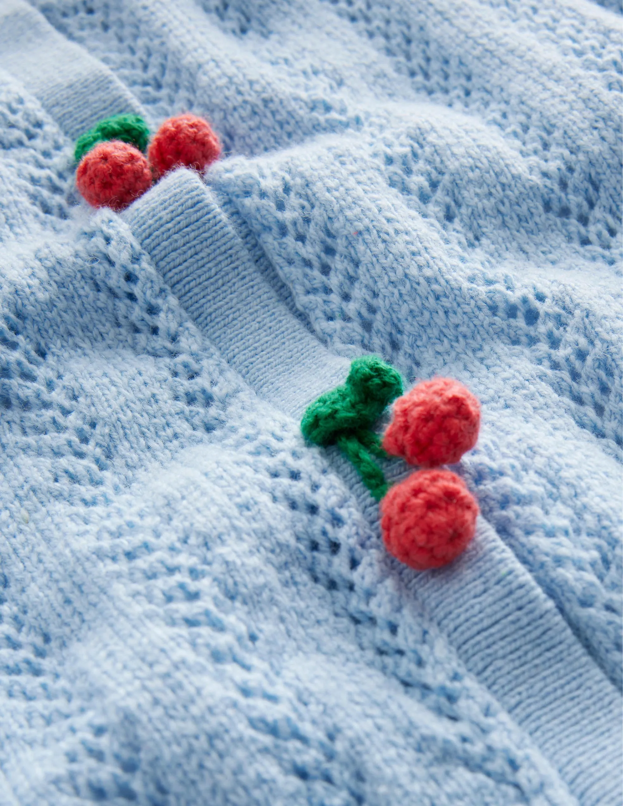 Fruit Crochet Cardigan-Brunnera Blue