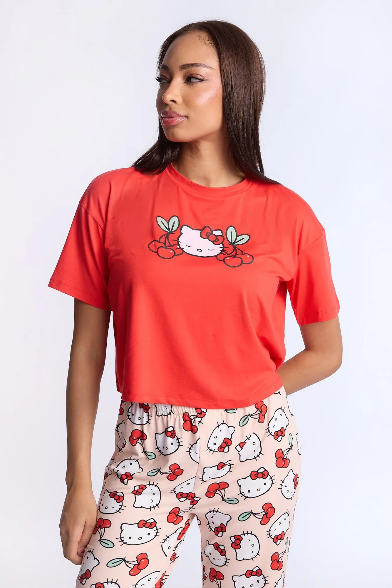 Hello Kitty Cherry 2-Piece Pajama Tee & Pant Set