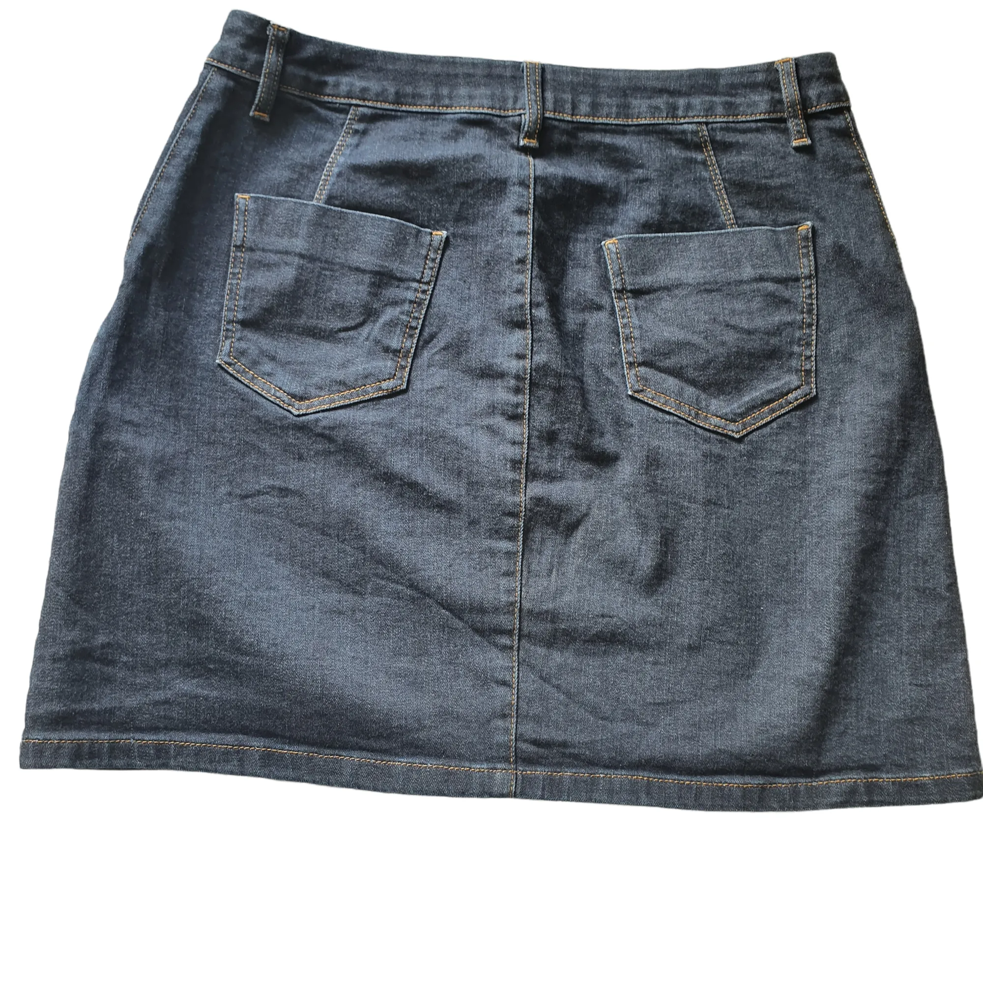M&S Button Up A- Line Mini Skirt UK14 W32