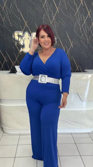 Plus royal blue jumpsuit