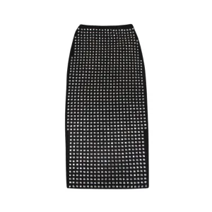 Pre Order:  Sparkling Square Diamond Wrapped Hip Skirt