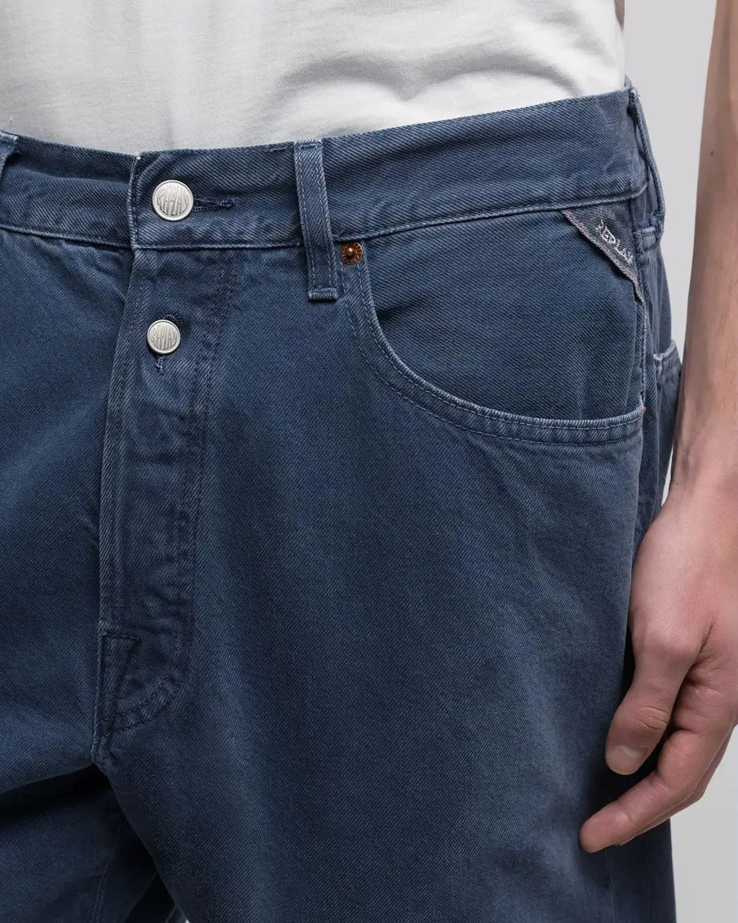 Replay M9Z1 Straight Fit Mens Jeans - Blue Powder