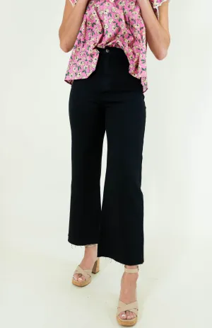 Stretch Wide Leg Jeans - Black