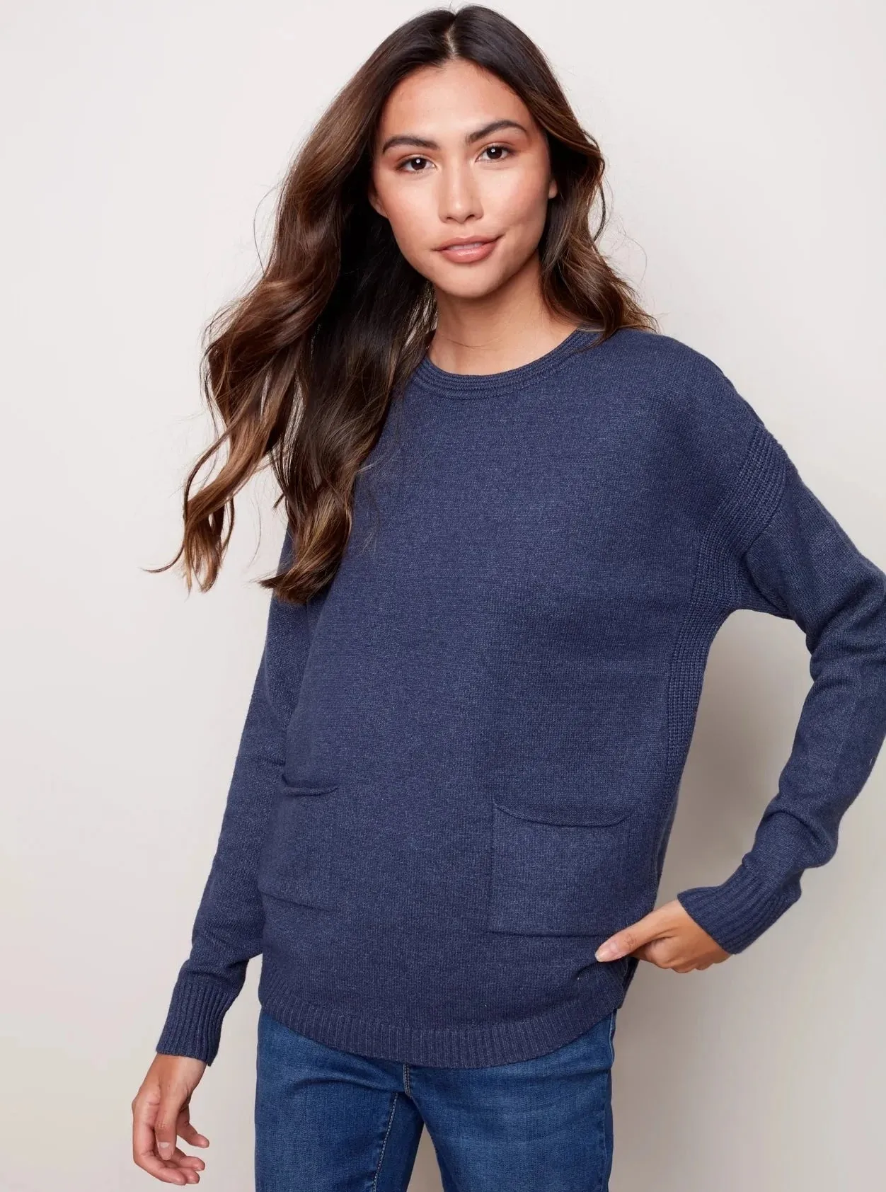 Sweater With Detachable Scarf [H. Denim-C2420]