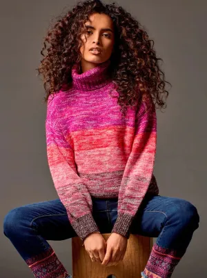Sweater With Puff Sleeve [Red Plum-5307O]