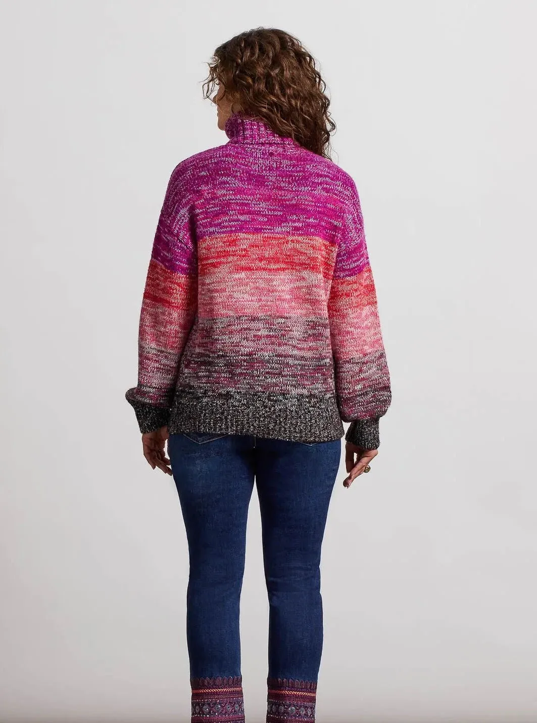 Sweater With Puff Sleeve [Red Plum-5307O]