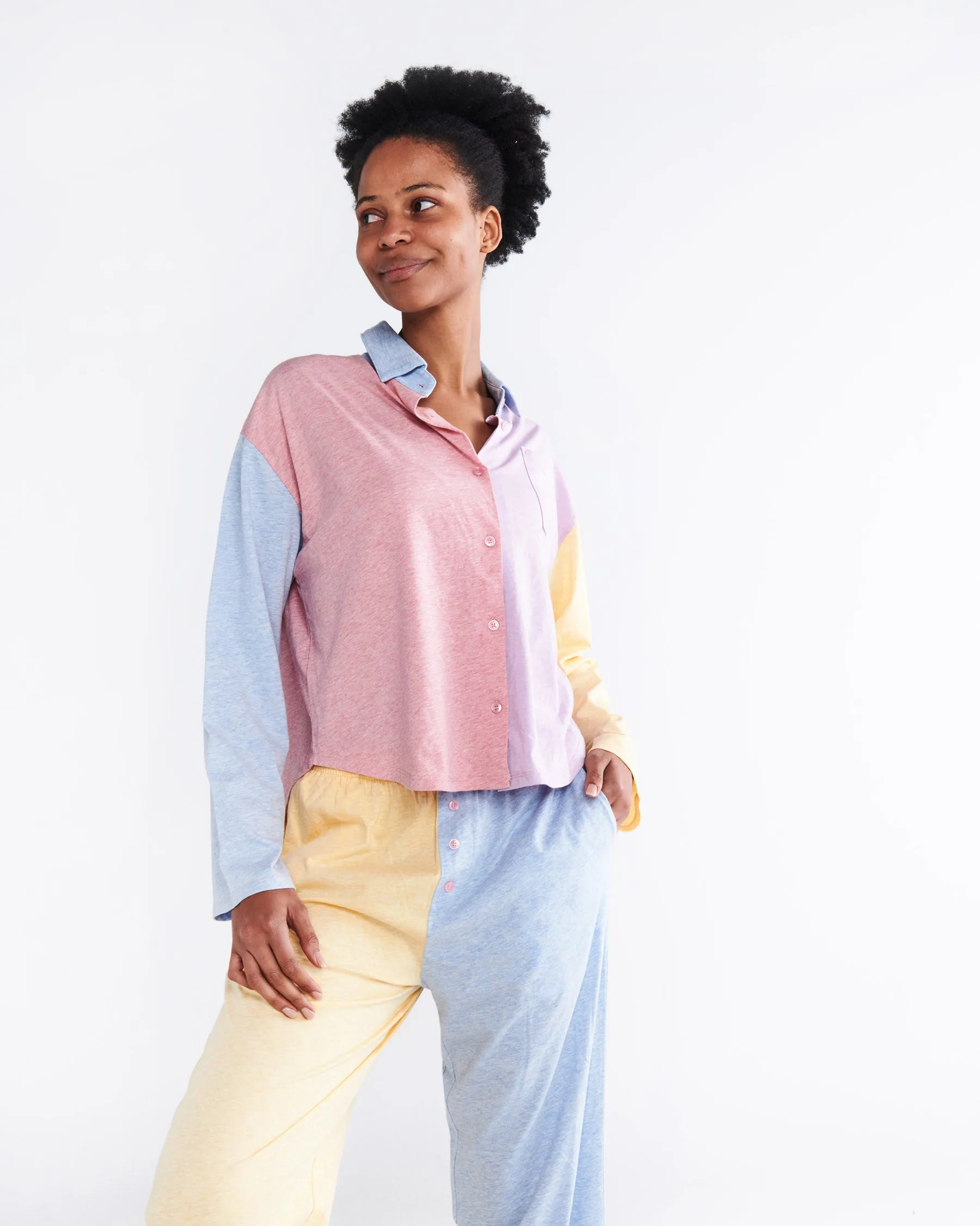 Sweet Pea Organic Cotton Adult Long Sleeve Shirt & Pant Pyjama Set