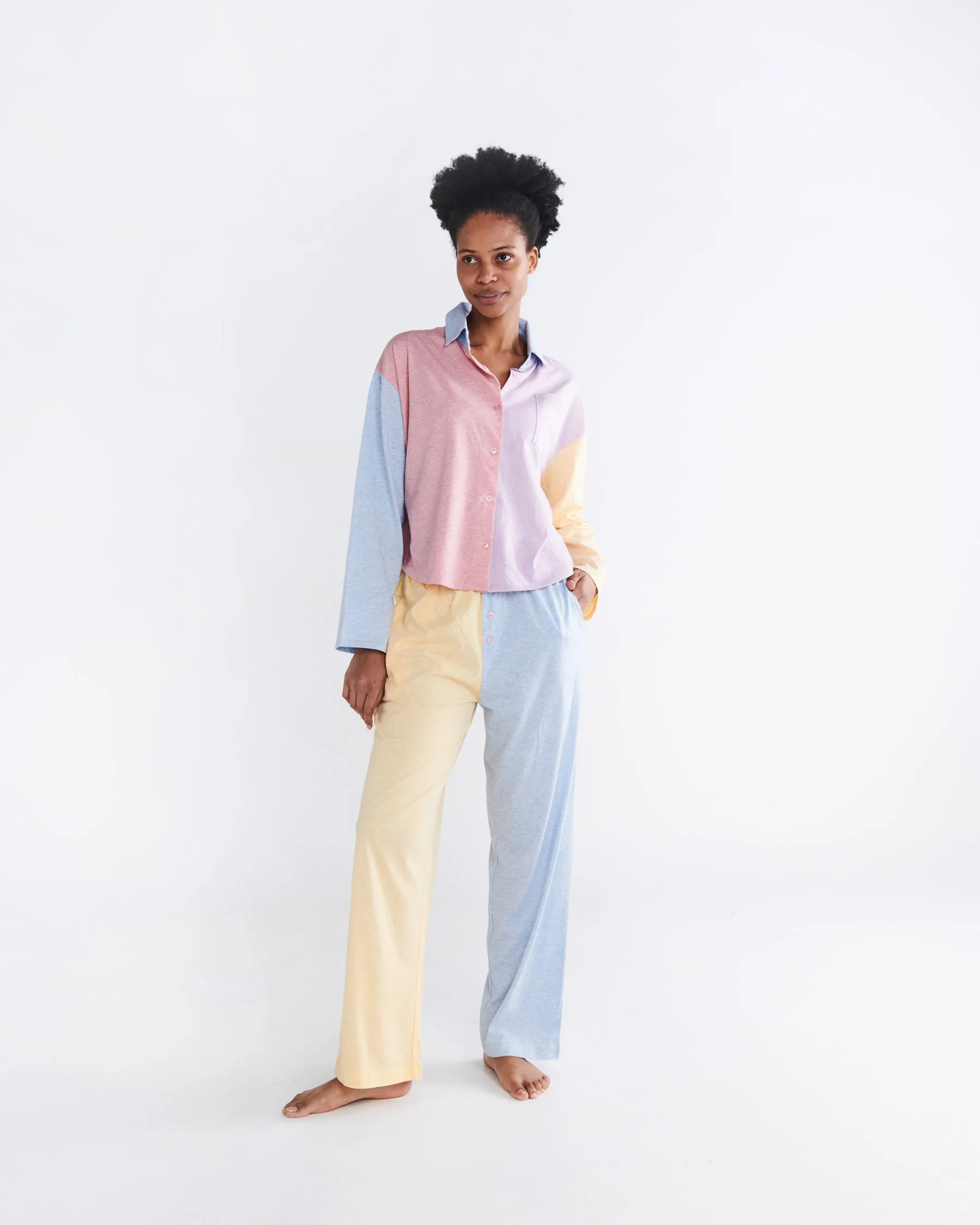 Sweet Pea Organic Cotton Adult Long Sleeve Shirt & Pant Pyjama Set