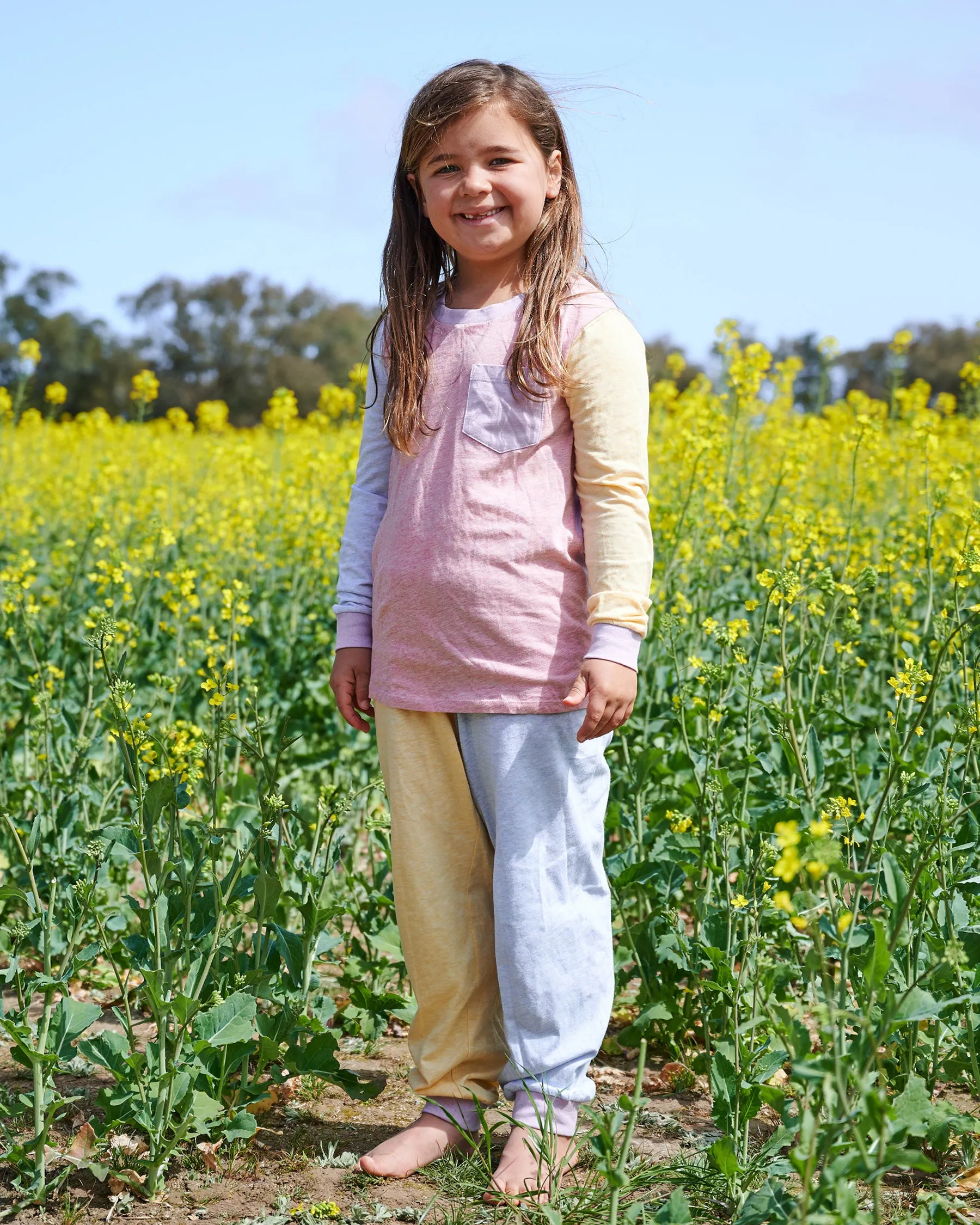 Sweet Pea Organic Cotton Long Sleeve Top & Pant Pyjama Set