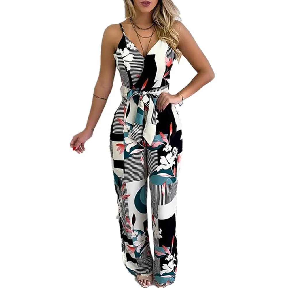 Wide Leg Printed Jumpsuit